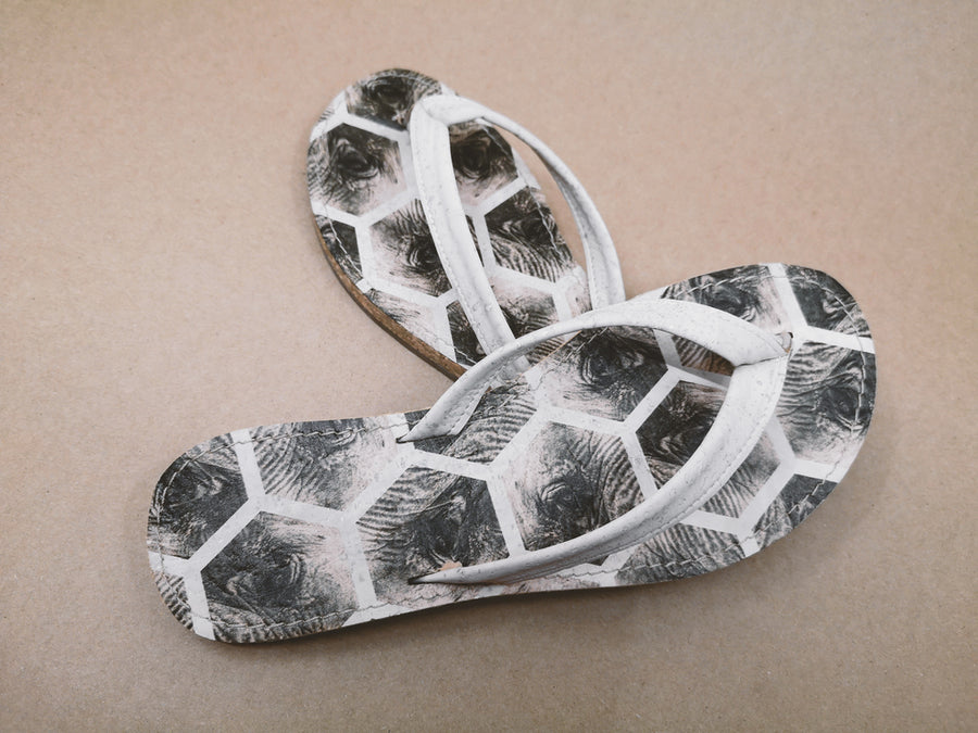 Antique white ELEPHANT flip-flops - Crowdfunding campaign coming soon (Sept, 20)